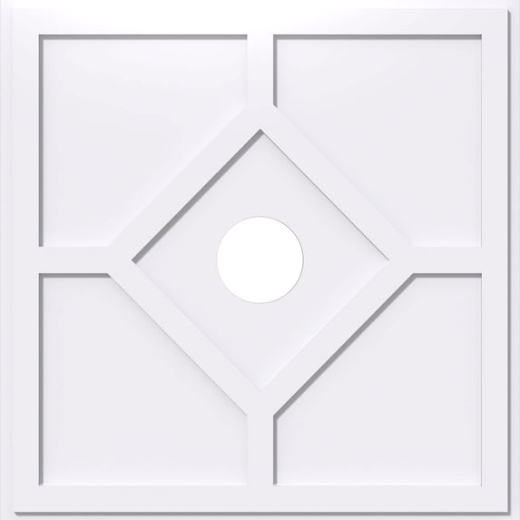 38"OD x 6"ID x 13 1/4"C x 1"P Embry Architectural Grade PVC Contemporary Ceiling Medallion