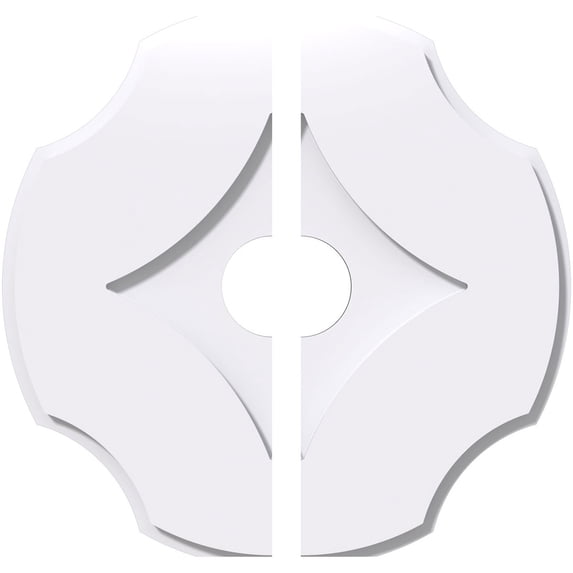 38"OD x 7"ID x 13 1/4"C x 1"P Percival Architectural Grade PVC Contemporary Ceiling Medallion, Two Piece