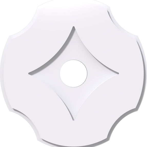 38"OD x 7"ID x 13 1/4"C x 1"P Percival Architectural Grade PVC Contemporary Ceiling Medallion