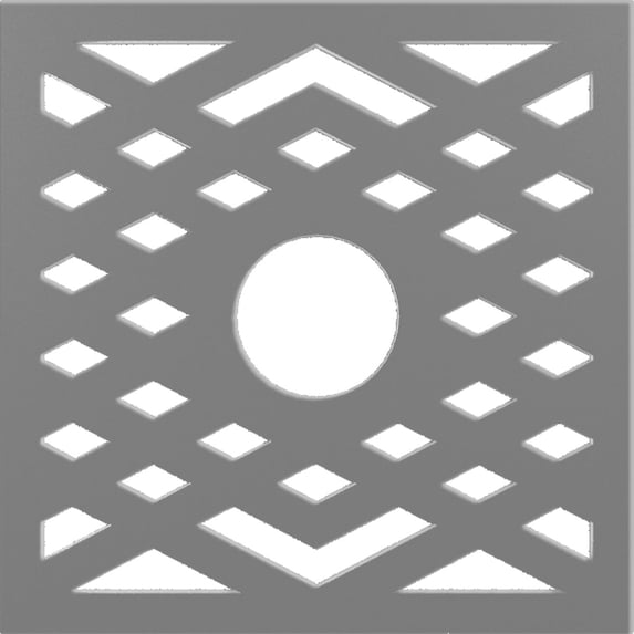 38"OD x 9 7/8"ID x 1"P Chevron Architectural Grade PVC Pierced Ceiling Medallion, Nickel