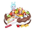 thumbnail image 1 of 38 PCS Birthday Cake Toy Set with Exquisite Gift Box, DIY Cutting Fake Birthday Cake with Candles & Fruit Decoration, Pretend Play Birthday Party Cake for Kids Boys Girls Birthday Gift,Coffee, 1 of 6