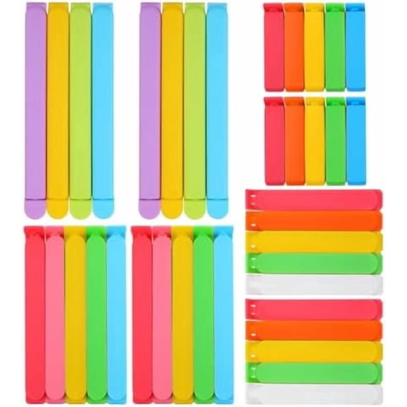 38 PCS Colorful Chip Clips - 4 Sizes Good Sealing Bag Clips for Food Snack Storage, Keeps Coffee, Bread, Cookies Fresh (6.3", 5", 3.5", 2.3")​