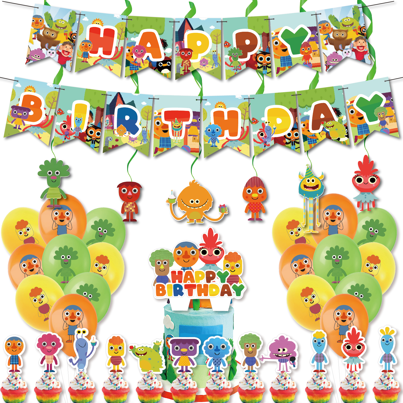 38 PCS For Super Simple Songs Theme Birthday Party Decorations,13