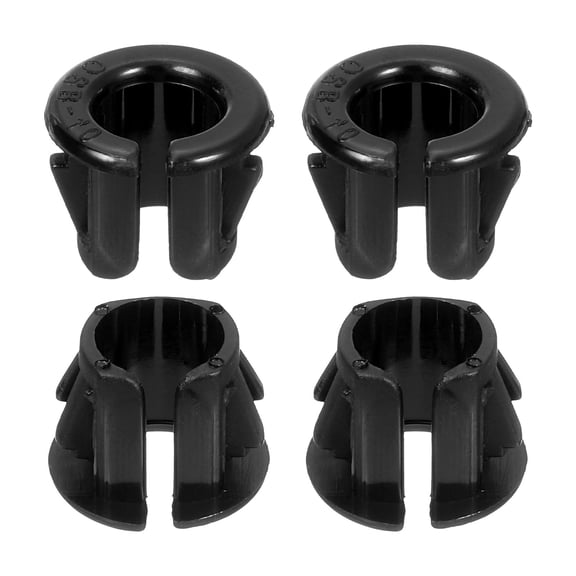 38 Pack Cable Snap Bushing Grommet, 11/32" Mounting Dia Opened Snap Bushing - Black Round Nylon