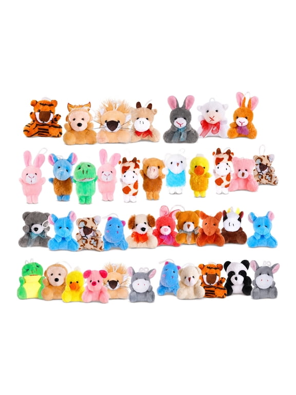 38 Pack Mini Stuffed Animals, Small Stuffed Animals Bulk, Plush Bulk Keychain for Kids, Classroom Treasure Box, Claw Machine Toy, Easter Basket Stuffers, Carnival Prizes Gift