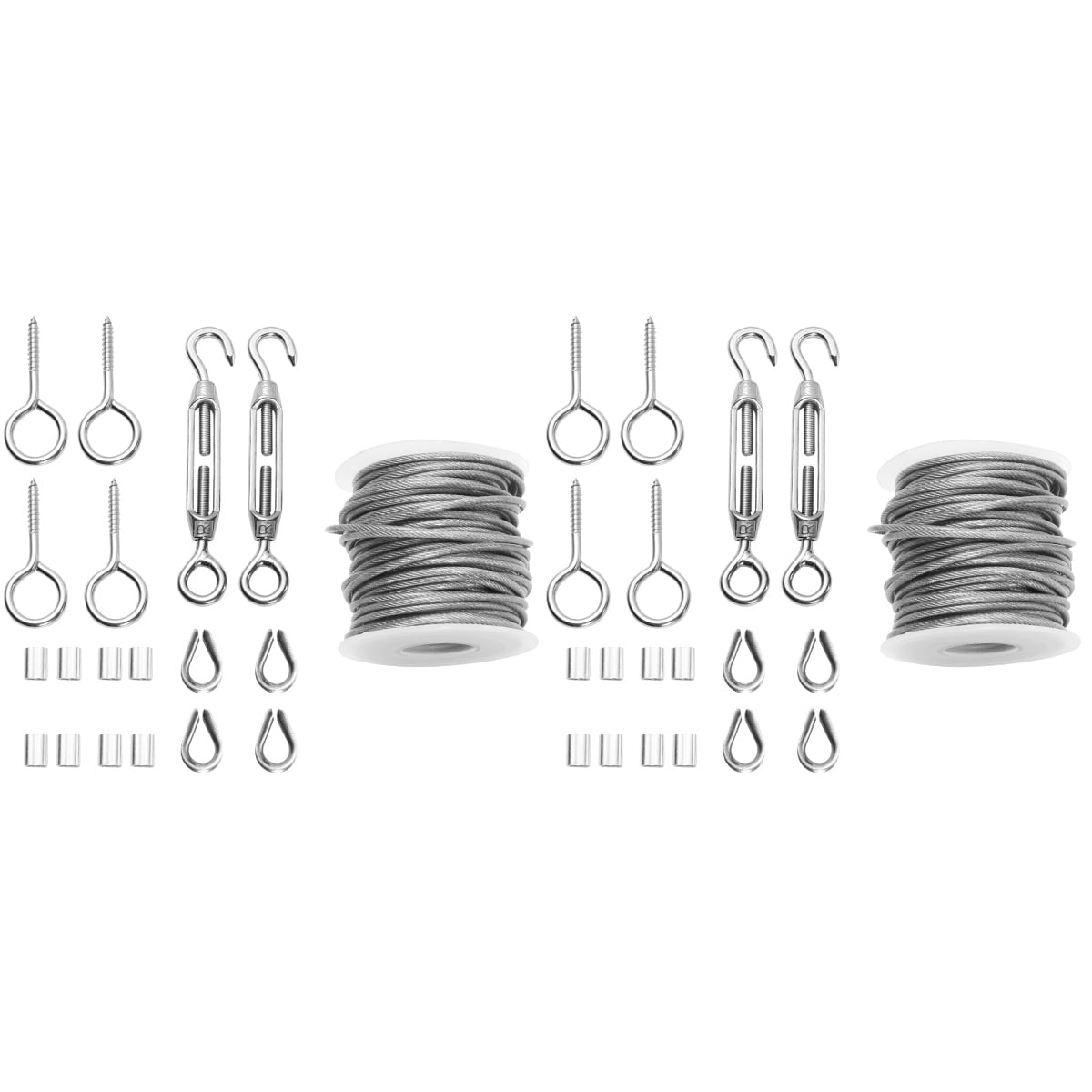38 Pcs Eyelet Hooks Light Guide Wire Stainless Steel Rope 304 - Walmart.com