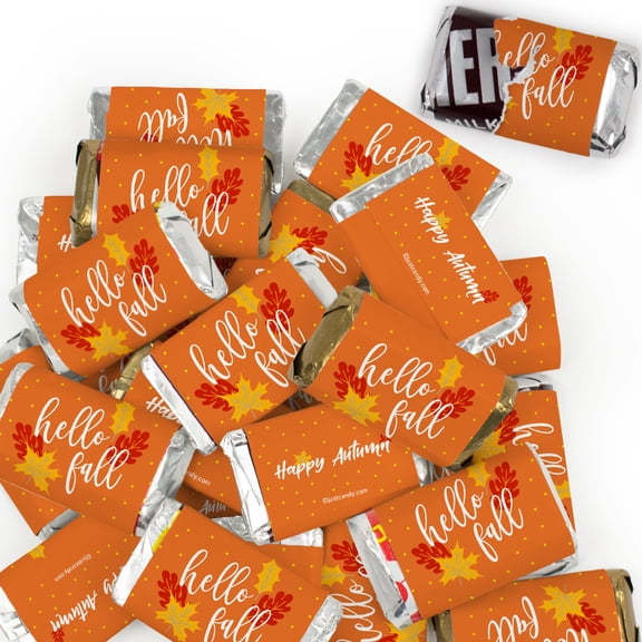 34 Pcs Hello Fall Candy Party Favors Hershey's Miniatures Chocolate By Just Candy - Autumn