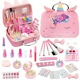 thumbnail image 1 of GLUAAE 26PCS Kids Makeup Kit for Girls - Washable Pretend Play Cosmetic Set with Carrying Case, Princess Dress Up Toys for Ages 3-12 (Pink, Perfect Birthday Gift), 1 of 8