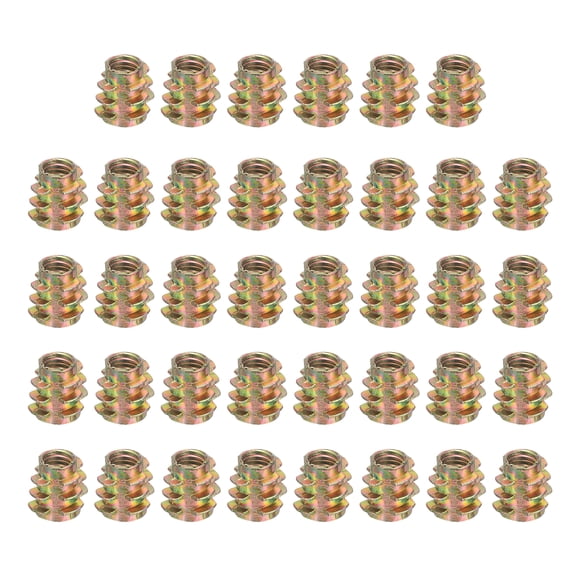 38 Pcs Threaded Inserts for Wood, Zinc Alloy M5 Hex-Flush Thread Inserts Nuts 10mm Length