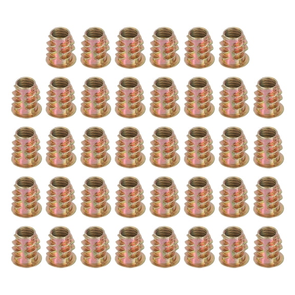 38 Pcs Threaded Inserts for Wood, Zinc Alloy M8 Thread Inserts Nuts 15mm Length