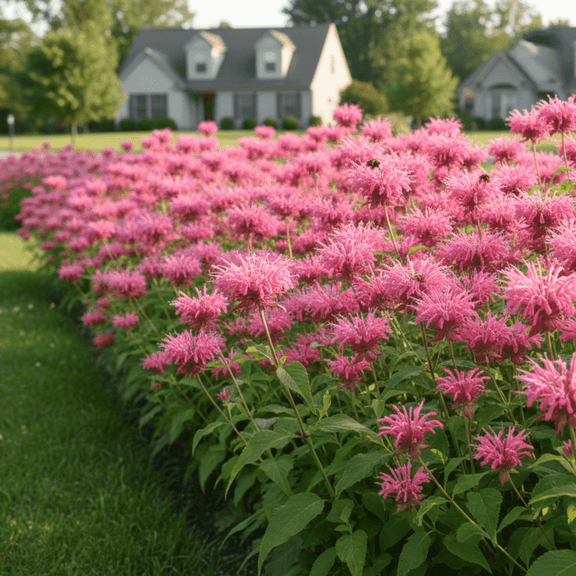 38 Perennial Monarda Bee Balm Bergamot 'Marshall's Delight' Landscape Plants Flowers Herbs - Drought Tolerant - Deer Rabbit Resistant - Fragrant Cut Pollinator