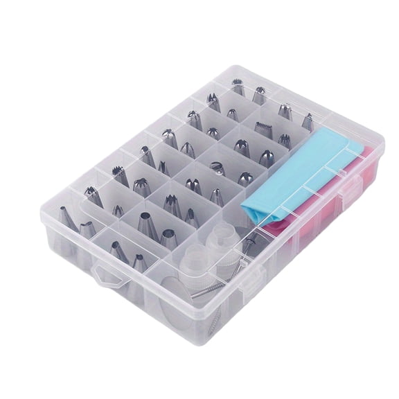38-Piece Cake Decorating Kit - Stainless Steel Piping Tips & Pastry Bags for Baking Decoration (32 nozzles + 2 piping tips + 2 pastry bags + 2 couplers)