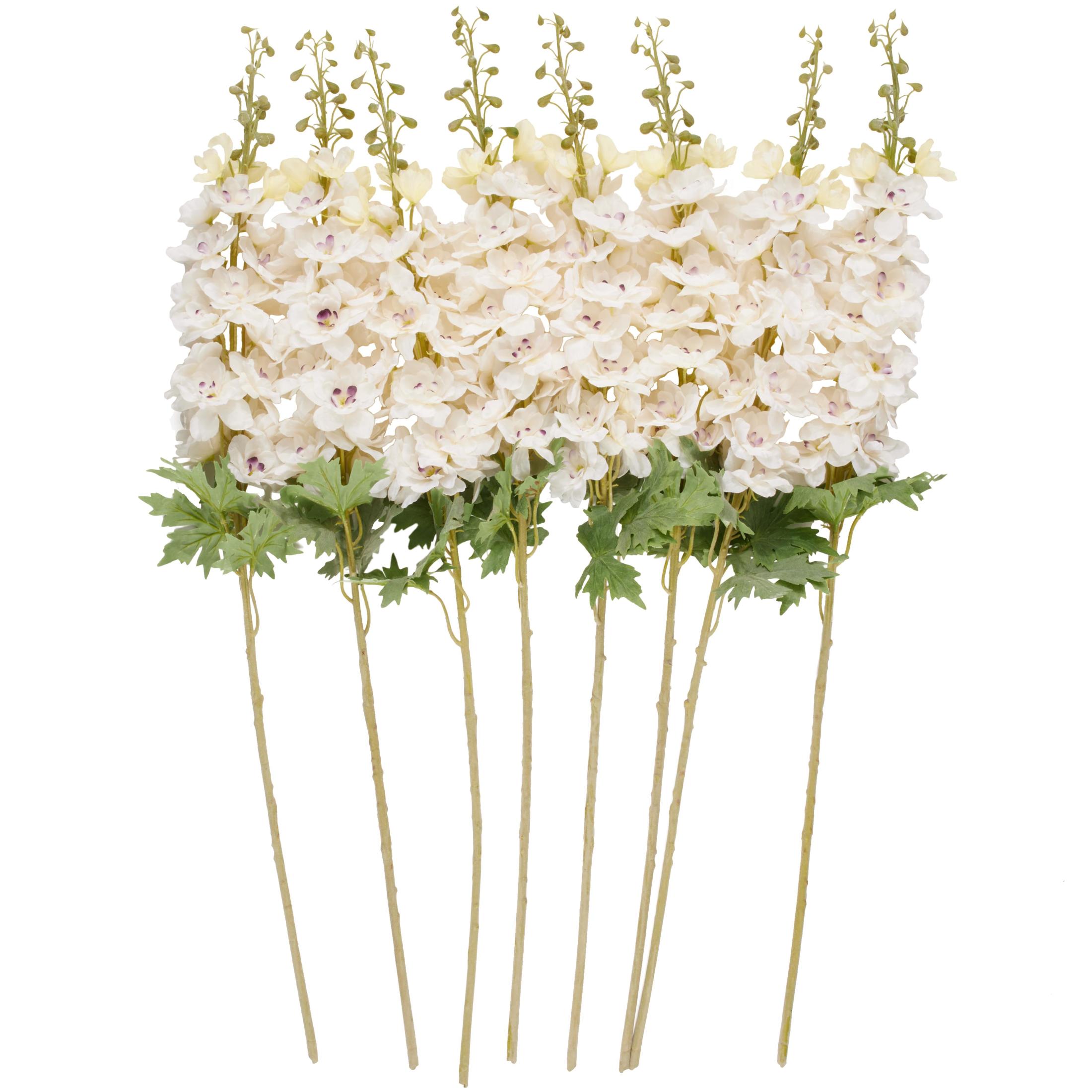 38" Plastic Floral Tall Delphinium Artificial Flower Stem, by DecMode (8 Count)