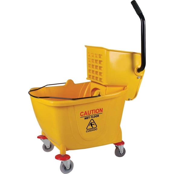 Do it Best Tools Mop Bucket With Side Press Wringer - 38 Qt, Yellow