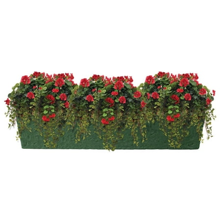 38" Rustic Trough Planter - Jade Green Granite