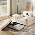 thumbnail image 1 of 38" Single Sofa with Storage Ottoman, Adjustable Phone Holder, USB Charger, Side Storage Pockets, Pillow-Like Armrests, Wide Seat Chaise Lounge for Living Room, Chenille, 4 Colors, 1 of 9