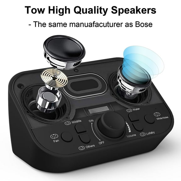 Gamexcel 38 Sound White Noise Sound Machine for Sleep Aid and Relaxation, Black