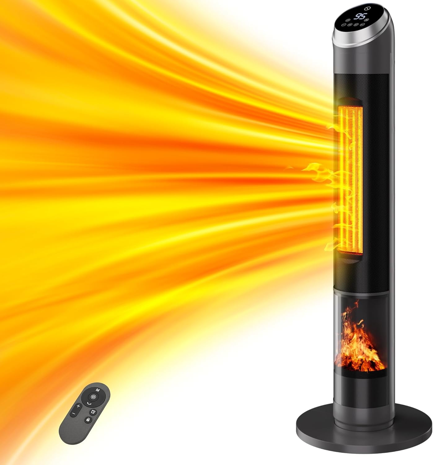 Electric Heater For 1500 Square Feet 38" Space Heaters for Large Room, 1500 W Electric Heater with