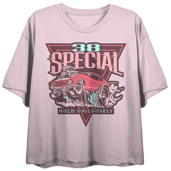 38 Special Cling Too Tightly Lyrics Women's Crew Neck Short Sleeve Cradle Pink Crop Top-Medium