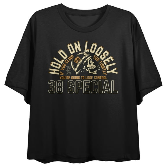 38 Special Hold On Loosely Women's Black Crop Tee-Medium