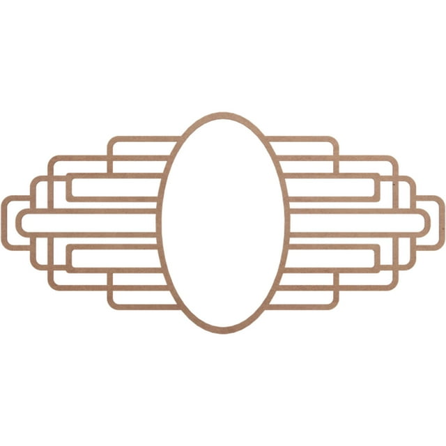 38"W x 19"H x 10 1/2"IW x 18"IH x 1/4"T Elizabeth Wood Fretwork Pierced Ceiling Medallion, Wood (Paint Grade)