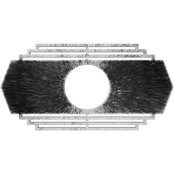 38"W x 19"H x 10"ID x 1"P Chrysler Architectural Grade PVC Pierced Ceiling Medallion, Antiqued Pewter