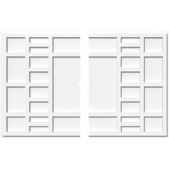 38"W x 25 3/8"H x 1"ID x 13 1/4"C x 1"P Beaux Architectural Grade PVC Contemporary Ceiling Medallion, Two Piece