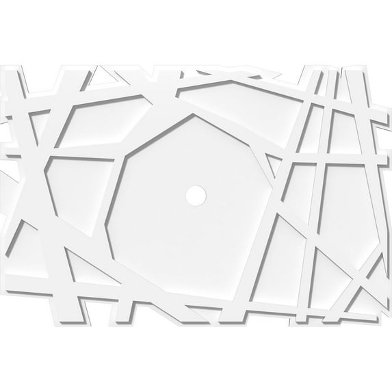 38"W x 25 3/8"H x 2"ID x 13 1/2"C x 1"P Novo Architectural Grade PVC Contemporary Ceiling Medallion