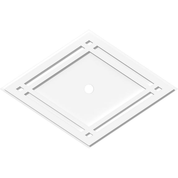 38"W x 25 3/8"H x 2"ID x 13 1/4"C x 1"P Diamond Architectural Grade PVC Contemporary Ceiling Medallion