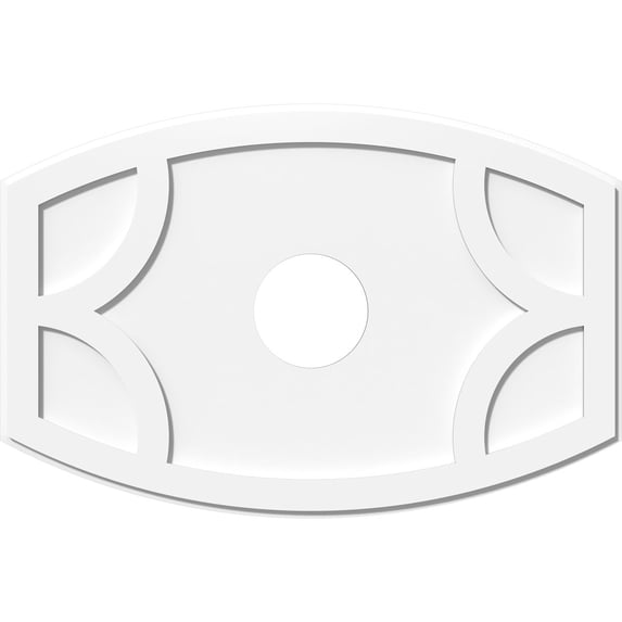 38"W x 25 3/8"H x 7"ID x 20 1/2"C x 1"P Kailey Architectural Grade PVC Contemporary Ceiling Medallion