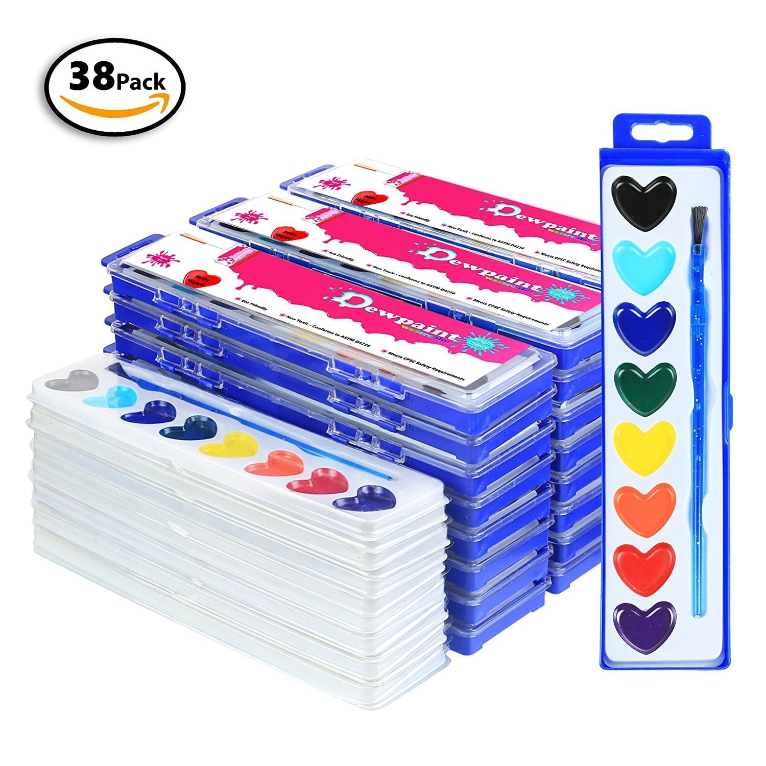 38 Water Color Paints Jumbo Pack - Heart Shaped