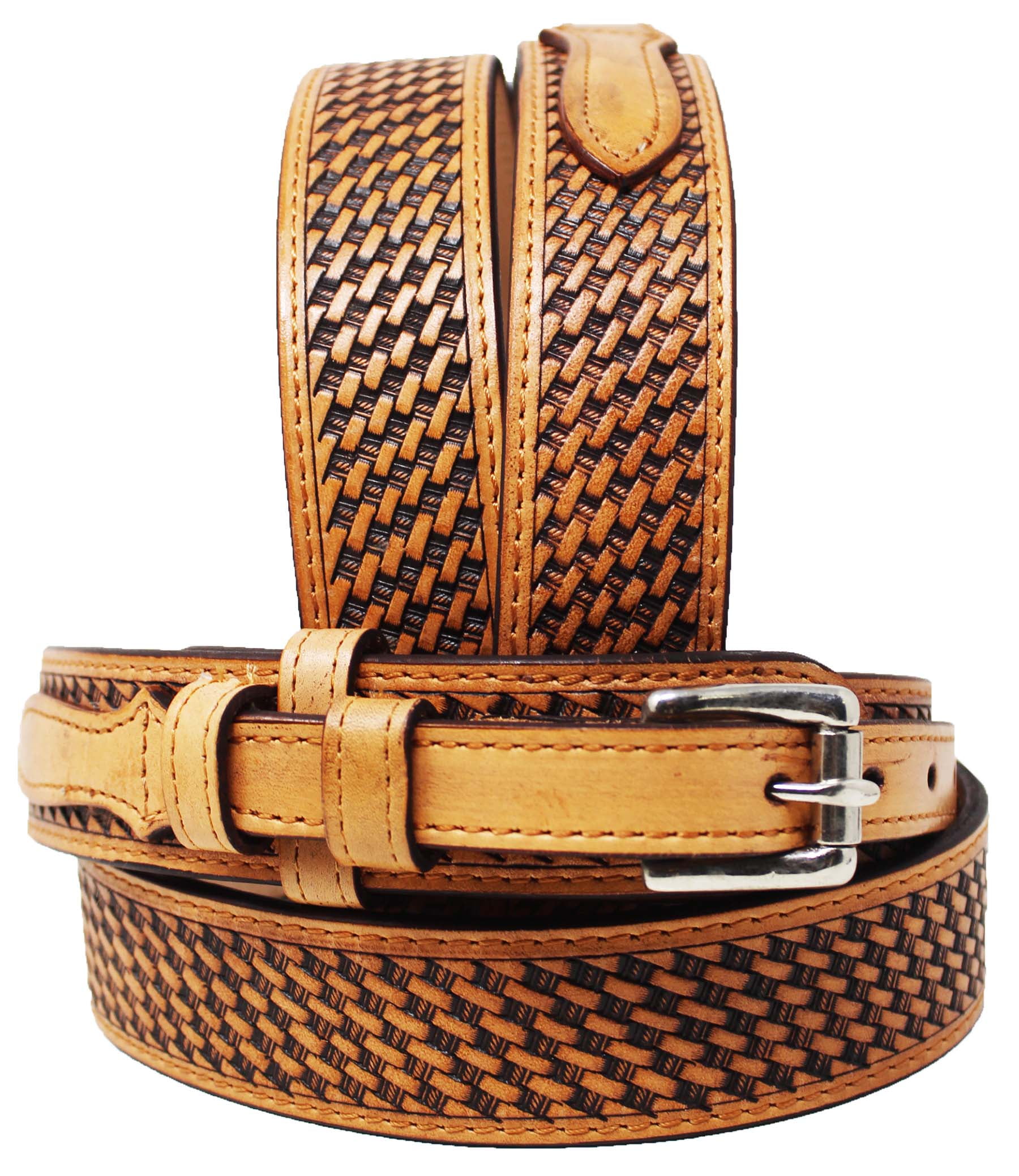 Cinturón Ranger B4 Estilo Vaquero - Hebilla De Latón, Cuero Curtido Al Aceite, Talla 40