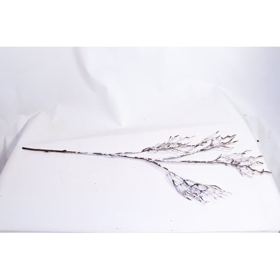 38" White Iced Twig Spray Christmas Decoration Frosted Decorative Branch Spray for Christmas Trees, Wreaths, Garlands & Winter Dcor
