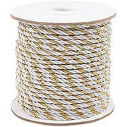 38 Yards 3mm Twisted Cord 3-Ply Braided Rope Cord Milan Cords Metallic String Thread for Home Décor Embellish Costumes Graduation Honor Cord Christmas Bag Drawstrings White