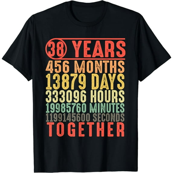 38 Year 38th Wedding Anniversary for Her Him Couple T-Shirt