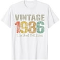 thumbnail image 1 of 38 Year Old Gifts Vintage 1986 Limited Edition 38th Birthday T-Shirt, 1 of 2