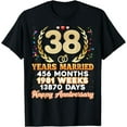 thumbnail image 1 of 38 Years Married Happy 38th Wedding Anniversary Couple Ring T-Shirt, 1 of 4