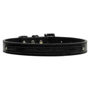 38 in. - 10mm Faux Croc Two Tier Collars Black Small