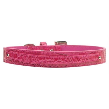 38 in.  - 10mm Faux Croc Two Tier Collars Pink Large