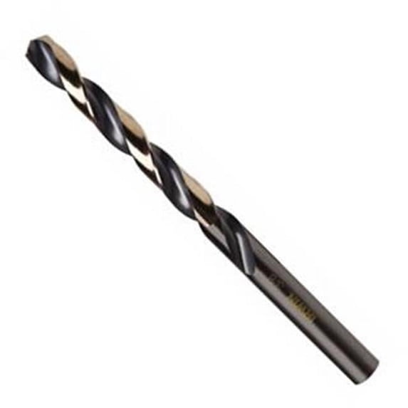 38 in. Black and Gold HSS Fractional Straight Shank Jobber Length Drill Bit