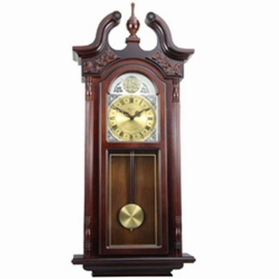 Bedford 38 Chiming Pendulum Grandfather Wall Clock Rich Cherry Oak Wood Finis