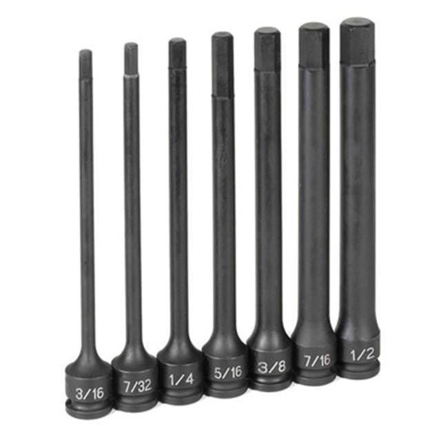 38 in. Drive 7 Piece 6 in. Length Fractional Hex Driver Set