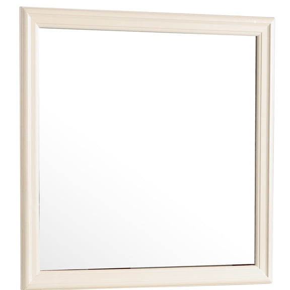 38 in high and deep beige mirror / Fits well in powder rooms