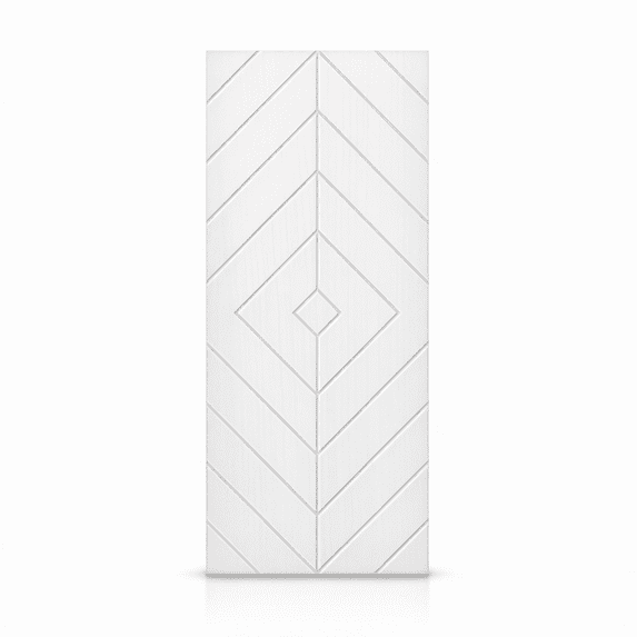 38 in. x 96 in. White Hollow Core Interior Door Slab with Geometric ...