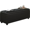 thumbnail image 1 of 38-inch Black Faux Leather Storage Ottoman Bench with Seat & Footrest Function - End of Bed Bench for Bedroom, Living Room & Entryway, 1 of 13