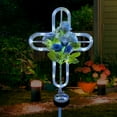 38 inch Cross Solar DHF10 Light Outdoor Art Decoration Metal and Blue