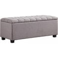 thumbnail image 1 of 38-inch Grey Fabric Storage Ottoman Bench with Hinged Lid - Long End of Bed Bench for Bedroom, Living Room & Entryway, Footrest Seat Trunk, 1 of 18