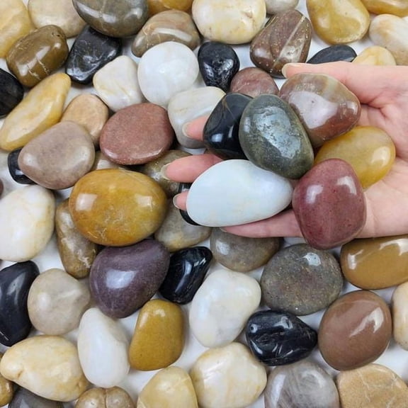 38 lbs Polished River Rocks 1-3 Inch, Decorative Stones for Garden & Pots