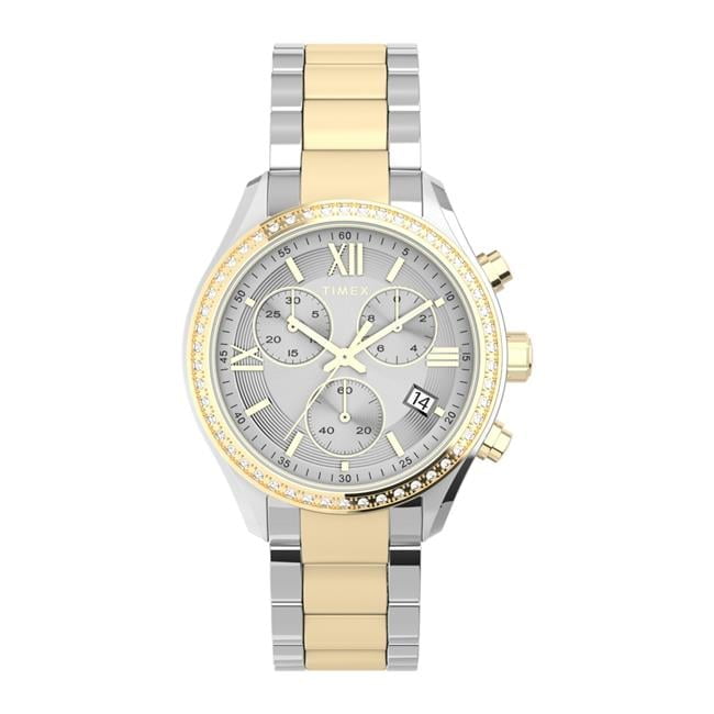 38 mm Womens Standard Chronograph Watch, Two-Tone