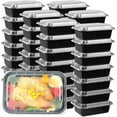 (38 oz) 50 Pack Meal Prep Containers Reusable 1 Compartment Plastic